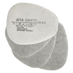 JETA SAFETY 7022 Предфильтры от пыли и аэрозолей с угольным слоем P2 R D (4 шт.) - фото 74427